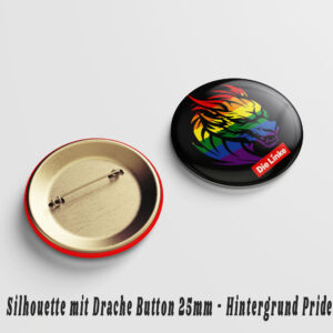 Silhouetten Drache Button