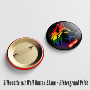 Silhouetten Wolf Button